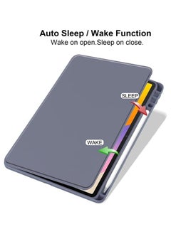 VKL Clear Back Case Compatible with Huawei MatePad SE 11 inch 2024 with Pen Holder, 360 Degree Swivel Stand Flip Smart Tablet Cover Auto Sleep/Wake Case (Lavender)  - Image 2