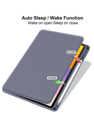 Clear Back Case Compatible with Huawei MatePad SE 11 inch 2024 with Pen Holder, 360 Degree Swivel Stand Flip Smart Tablet Cover Auto Sleep/Wake Case (Lavender) - view 2