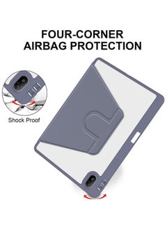 VKL Clear Back Case Compatible with Huawei MatePad SE 11 inch 2024 with Pen Holder, 360 Degree Swivel Stand Flip Smart Tablet Cover Auto Sleep/Wake Case (Lavender)  - Image 5