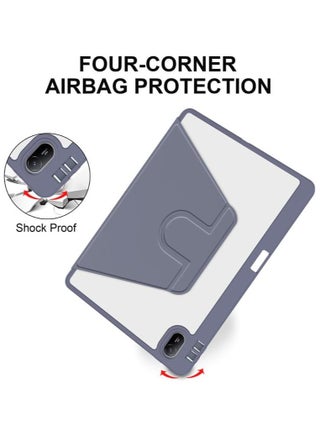 Clear Back Case Compatible with Huawei MatePad SE 11 inch 2024 with Pen Holder, 360 Degree Swivel Stand Flip Smart Tablet Cover Auto Sleep/Wake Case (Lavender) - view 5