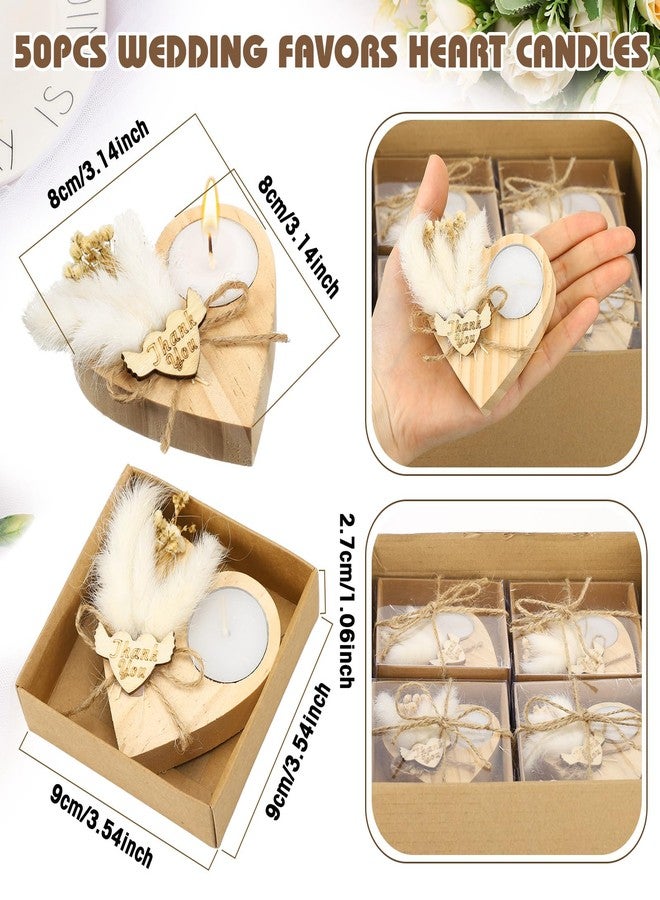 MTLEE 50 Pcs Wedding Candle Favors Bridal Shower Wedding Favors for Guests Bulk Rustic Thank You Gifts Tealight for Anniversary Engagement Baptism Birthday Party Return Gifts - Image 2