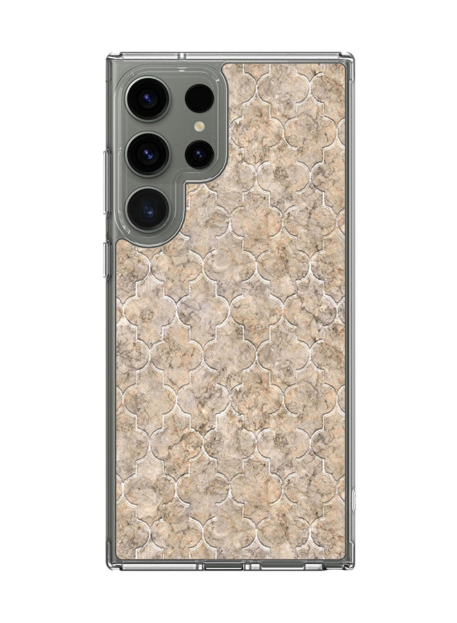 Stylizedd Classic Clear Case for Samsung Galaxy S24 Ultra , Hybrid Soft Case Flexible Edges TPU PC Gel Thin Transparent Cover - Arabesque Tiles Full Print - Image 1