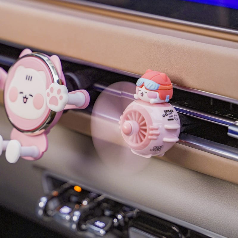 Yokosea Car Air Fresheners Cute Pilot Cat Car Diffuser Rotating Propeller Cartoon Automotive Air Outlet Fan Creative Car Perfume Decoration Automotive Air Fresheners for Cars - Image 4