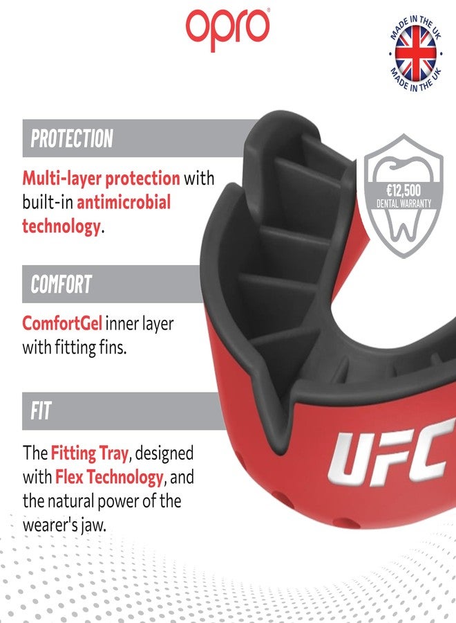 أوبرو واقي الفم الجديد من OPRO من المستوى الفضي للبالغين والشباب من UFC مع حافظة، وواقي للثة يتميز بتقنية تركيب ثورية لـ UFC و MMA والملاكمة و BJJ وغيرها من الرياضات القتالية (أحمر، للبالغين) - Image 3