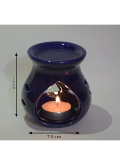 AL Asian Lily AL Asian Lily Aroma Diffuser Set 35 inches Indigo Perfect Gifting for Navratri Diwali Dussehra Festivals Blue Ceramic Candle Burner with 2 T Lite Candles and 10ml Aroma OilIndigo Blue  - Image 4