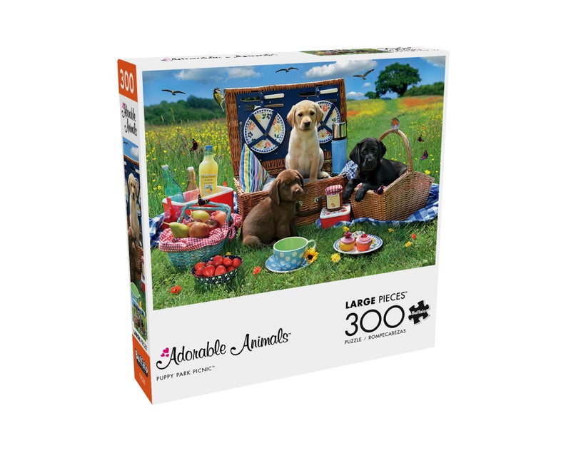 Buffalo Games - Adorable Animals - Puppy Park Picnic - 300 Large Piece Jigsaw Puzzle for Adults - Challenging Puzzle Perfect for Game Nights - Image 3