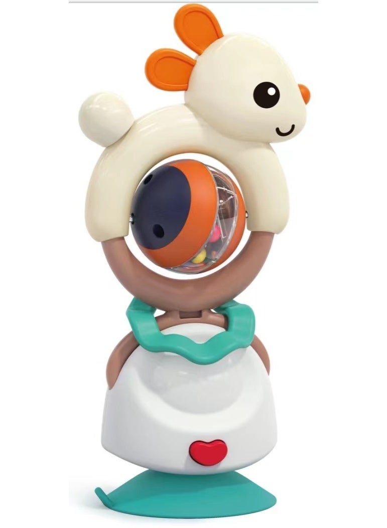 هولا Hola 2in1 Highchair Toys & Baby Rattle Toys Rabbit, Mealtime Toys, Teething Relief, Fine Motor Skills, Bright Colors, Sensory Toys, Baby Toys, Teether, Baby Rattle, Animal Rattle, Suction Toys 6M+ - Image 1