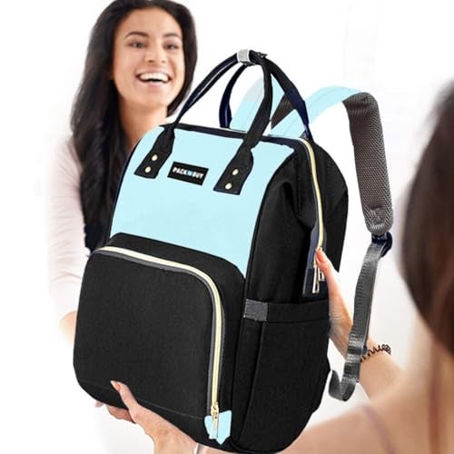 PACKNBUY Baby Diaper Bag Backpack for Travel, Large Maternity Hospital Bag with Multiple Pockets, Water Resistant Mother Bag with Insulated Bottle Pockets for Newborn Baby Essentials (Pink Grey) - Image 4