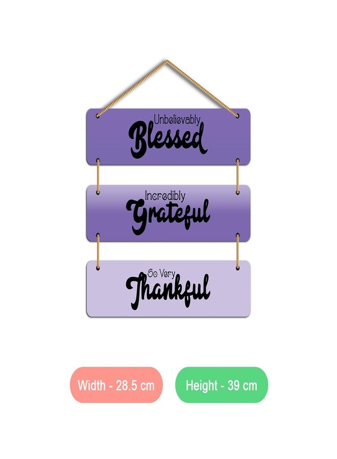 Kaameri Bazaar Blessed_Purple Wall Sculpture - Wooden Handcrafted Door Hanging Decorative Items | Wall Decor for Living Room, Bedroom & Hall | Home Decoration Items for Wall - Image 2