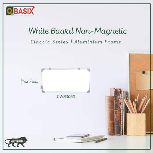 Obasix Classic White Board 1x2 Feet (Non-Magnetic) Light Weight Aluminium Frame | CWB3060 - Image 5