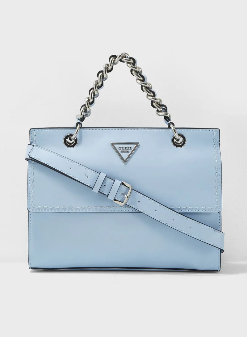 GUESS Sawyer Top Handle Flap Satchel