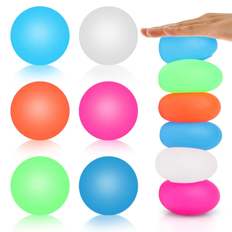 ZJDL 6pack Squishy Stress Balls for Adults Kids Fidget Toys, Sensory Malt Sugar Ball Anxiety Stress Relief Squeeze Toys, Slow Rising Toys for Classroom Boys Girls Party Favors - Image 1