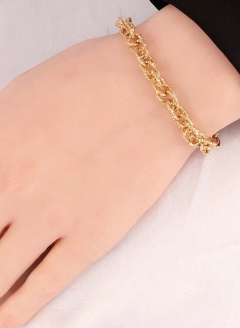Equal Elegant & High Quality Stainless Steel Gold Plated Bracelet Bangle For Women - Image 1