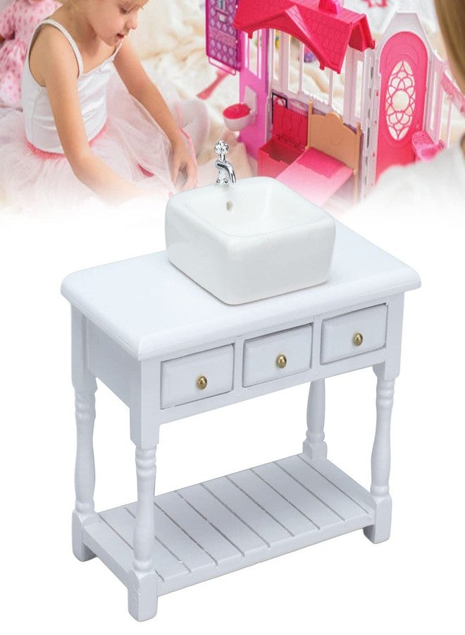 Honio Dollhouse Furniture, White Miniature Educational Doll House Bathroom Set for 1:12 Miniature Doll House - Image 2