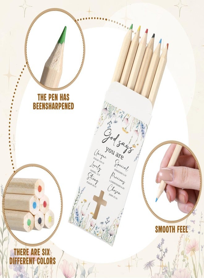 Tinlade Easter Basket Stuffers, 50 Sets Christian Mini Colored Pencils Bulk, 3.5 Inch Coloring Pencils with Religious Boxes, Religious Party Favors, Christian Gifts for Kids Church Classroom Rewards - Image 3
