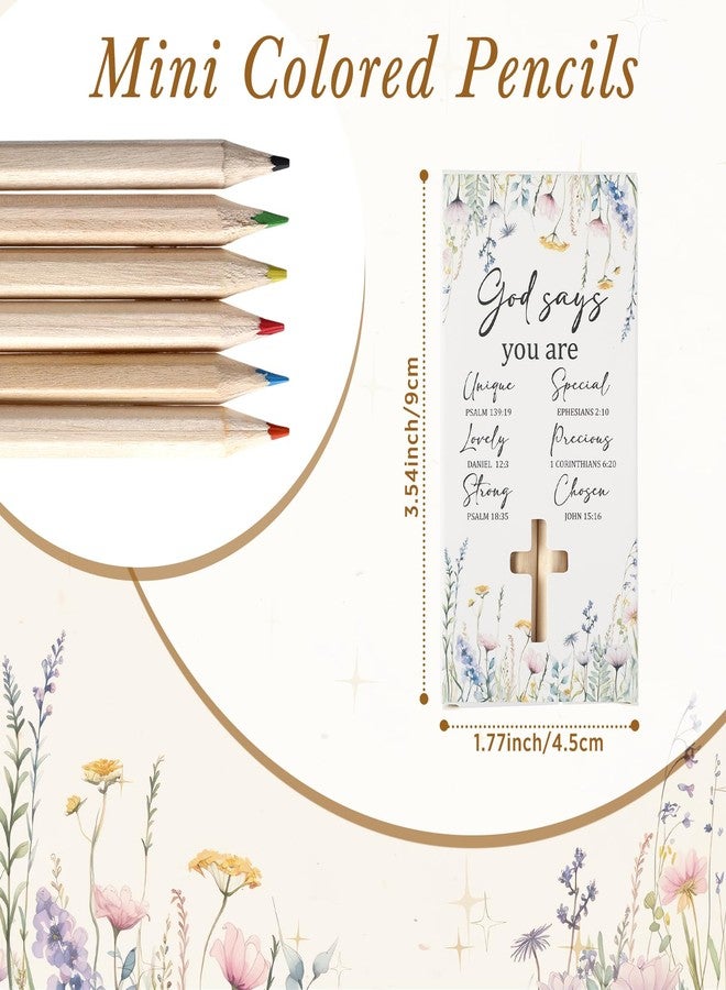 Tinlade Easter Basket Stuffers, 50 Sets Christian Mini Colored Pencils Bulk, 3.5 Inch Coloring Pencils with Religious Boxes, Religious Party Favors, Christian Gifts for Kids Church Classroom Rewards - Image 2