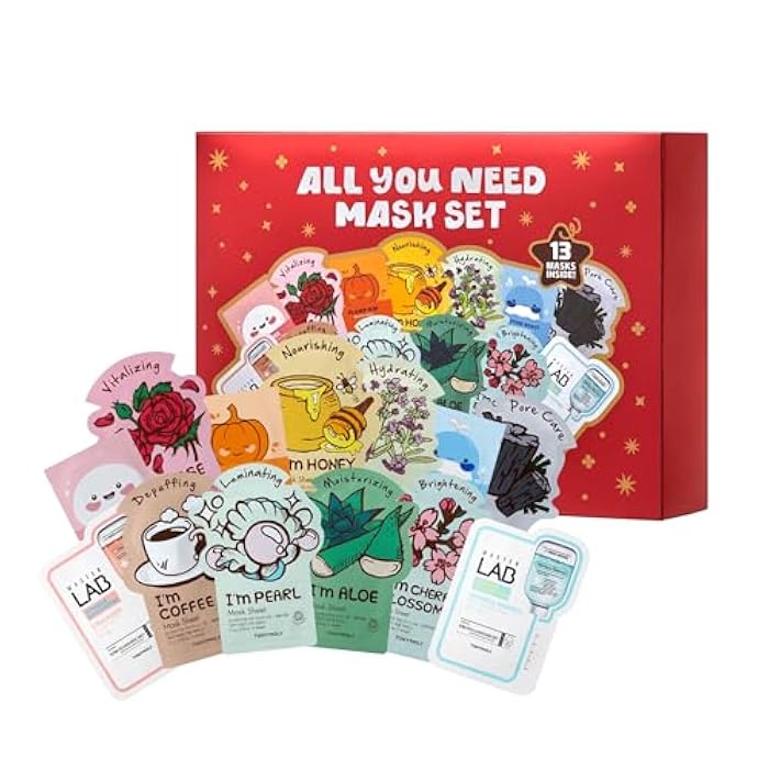 TONYMOLY All You Need Mask Set – 13-Piece Face Mask Set with 10 Hydrating Sheet Masks & 3 Eye Masks for All Skin Types, Skincare Variety Pack, Paraben-Free, Travel Size - Image 1