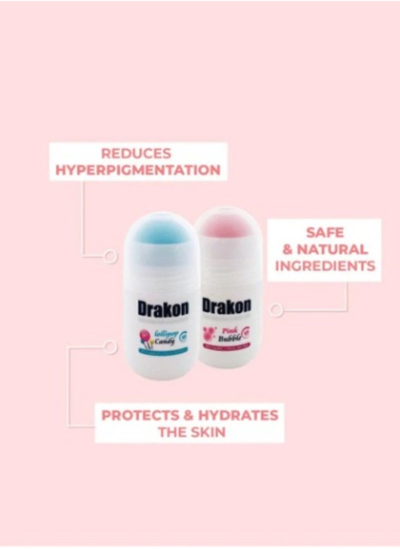 DRAKON - Drakon Roll On Deodorant Offer 1+1 Lolli Pop+Pink Bubble - Image 1