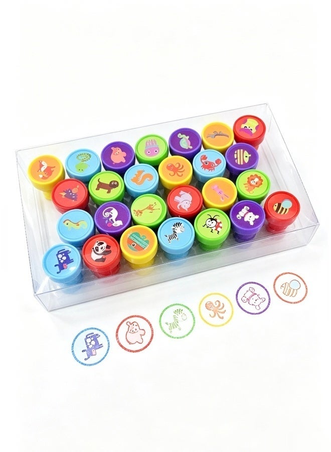 26-Piece Animals Stamps for Kids Self Inking Cute Stamps Washable Stamper Toys for Children Crafts Party Favor School Prizes Birthday Gift and Learn Props Birthday Gift Party Supplies Goodie Bag Prizes Classroom Rewards Filler Arts and Crafts for Kids - Image 1