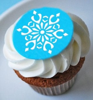 Designer Stencils C746 Mini Crystal Snowflakes 2 Cookie Stencils Beigesemitransparent - Image 2