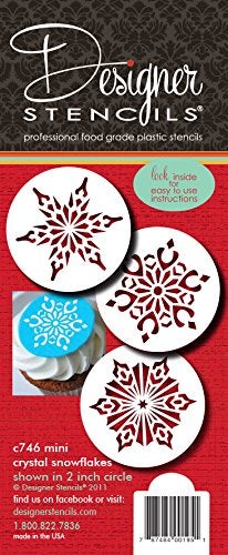 Designer Stencils C746 Mini Crystal Snowflakes 2 Cookie Stencils Beigesemitransparent - Image 3