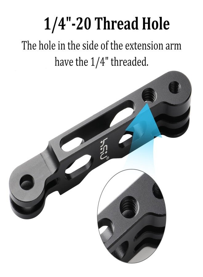HSU Aluminum Extension Arm for GoPro, Metal Pole Mount Helmet Stick Extension Arm Mount for GoPro Hero 12/11/10/9/8/7/6/5 Black, DJI Osmo Action and More (3.3") - Image 3