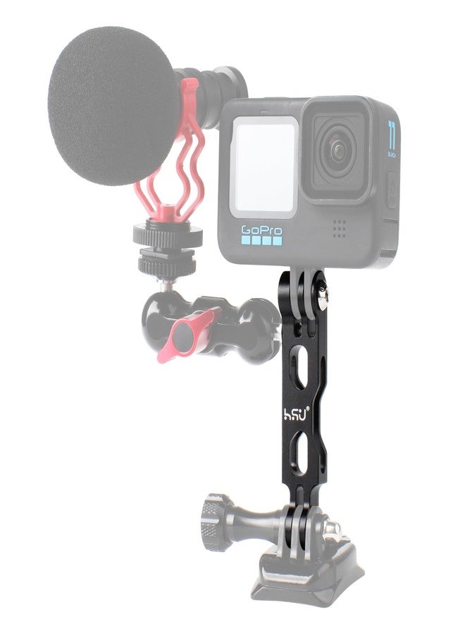 HSU Aluminum Extension Arm for GoPro, Metal Pole Mount Helmet Stick Extension Arm Mount for GoPro Hero 12/11/10/9/8/7/6/5 Black, DJI Osmo Action and More (3.3") - Image 5