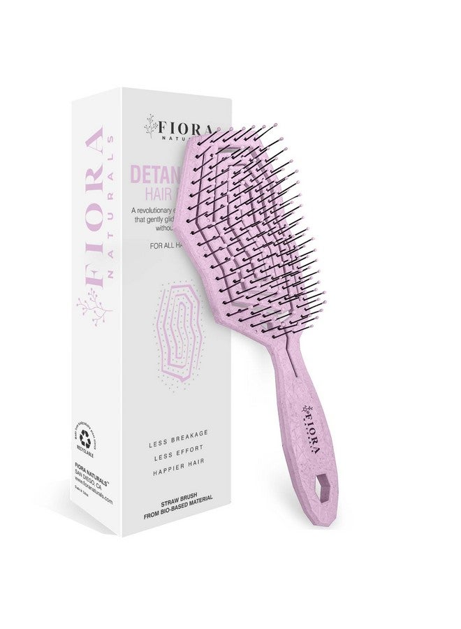فيورا ناتشيورالز فرشاة فك تشابك الشعر - فرشاة فك تشابك الشعر صديقة للبيئة بنسبة 100% بشعيرات فائقة النعومة - تنزلق خلال التشابك بسهولة - للشعر المجعد والناعم والنسائي والرجالي والأطفال والأطفال الصغار والشعر الرطب والجاف