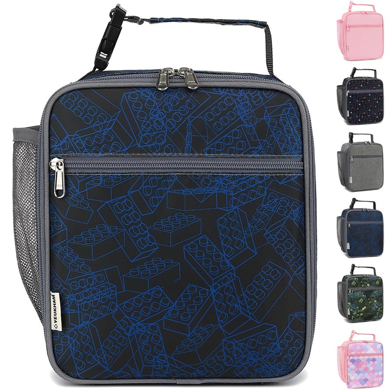 GYEUKHAM Lunch Box for Kids Boys Girls Men Women Insulated Small Soft Cooler Lunch Bag Kit for School Work Picnic Travel Reusable Portable lunchbox Bricks