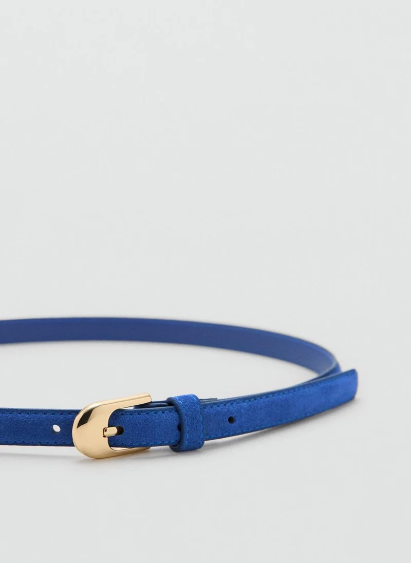 Mango 52-AZUL 100% Bovine Leather Belt for Women | Best Price UAE