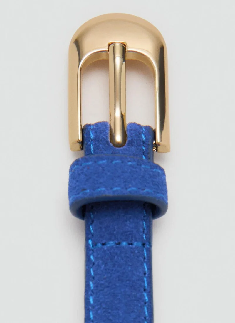 Mango 52-AZUL 100% Bovine Leather Belt for Women | Best Price UAE