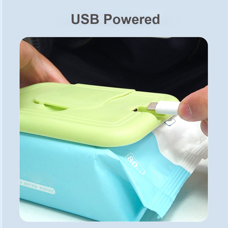 Baby Wipe Warmer: Green ABS + Aluminum Alloy, Quick Top 4-5 Wipes Heating - USB Powered, No-Take-Out Design for Diaper Changing, Sensitive Baby Skin in Cold Weather - Image 2