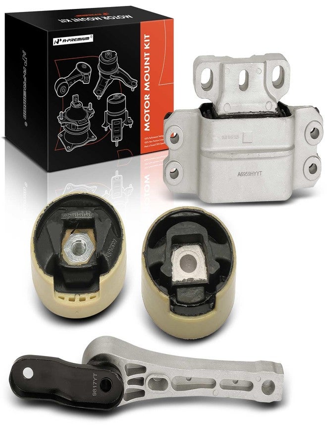 أ-بريميوم طقم تركيب محرك A-Premium مكون من 4 قطع، يشمل تركيب المحرك وناقل الحركة ودعامة عزم الدوران، متوافق مع فولكس فاجن جيتا 2013 2014 2015 2016 L4 1.4 لتر، والهجينة الكاملة EV-Gas (FHEV). - Image 1