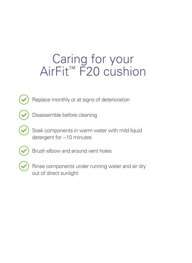 Resmed وسادة AirFit F20 - استبدال وسادة قناع CPAP للوجه الكامل - ملحقات CPAP - متوسط - Image 4