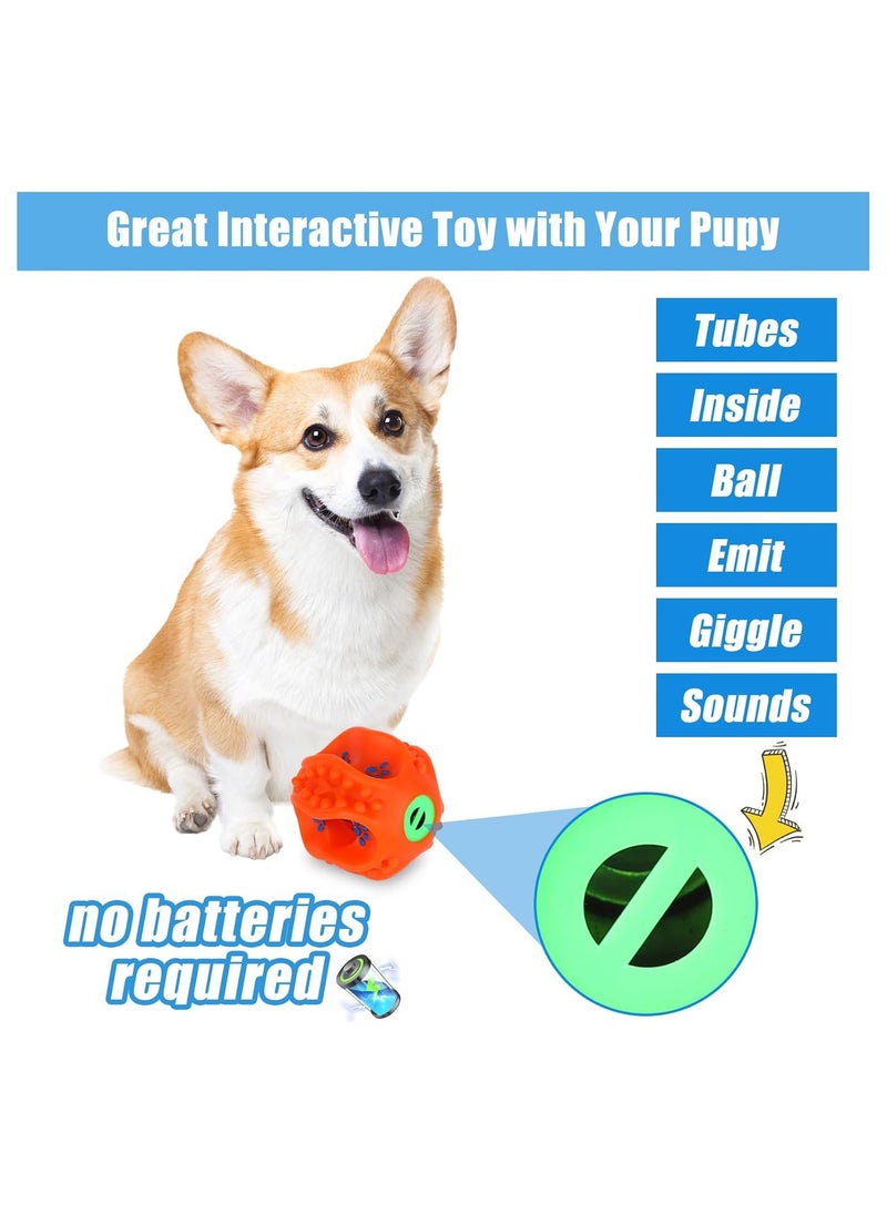 3Pcs Dog Balls with Sound Giggle Ball for Small, Medium Dogs Interactive Dog Toy Ball Dogs Bouncy Fetch Ball for Boredom Rubber Squeaky Balls Puppy Teeth Cleaning Ball for Pet Fetch Chew Ball Toys  - Image 5