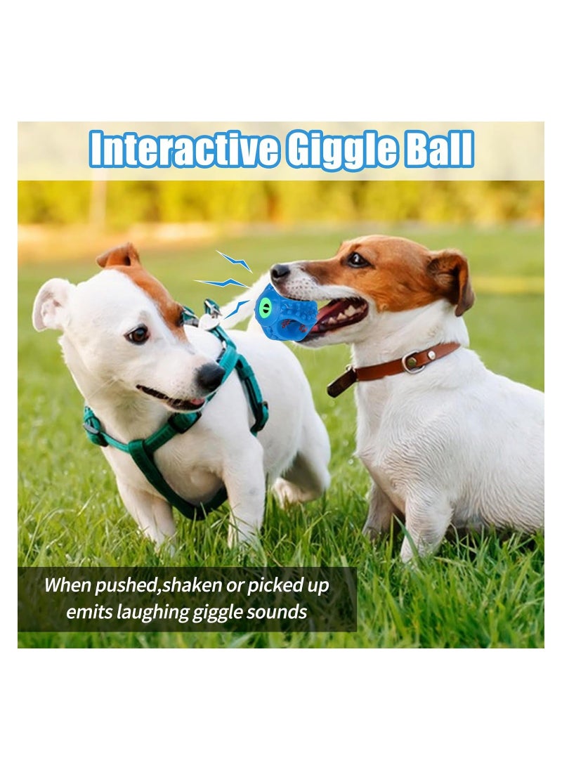 3Pcs Dog Balls with Sound Giggle Ball for Small, Medium Dogs Interactive Dog Toy Ball Dogs Bouncy Fetch Ball for Boredom Rubber Squeaky Balls Puppy Teeth Cleaning Ball for Pet Fetch Chew Ball Toys  - Image 4