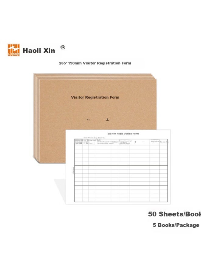 Lison Visitor Register Book, Visitor Log Book, Visitor Record Report, Foreign Personnel Entry And Register Book 50 Sheets/Book, Financial Supplies 5 Books/Set - Image 2