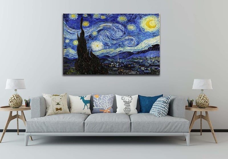 OKEXCKK Starry Night Canvas Art Print - Image 4