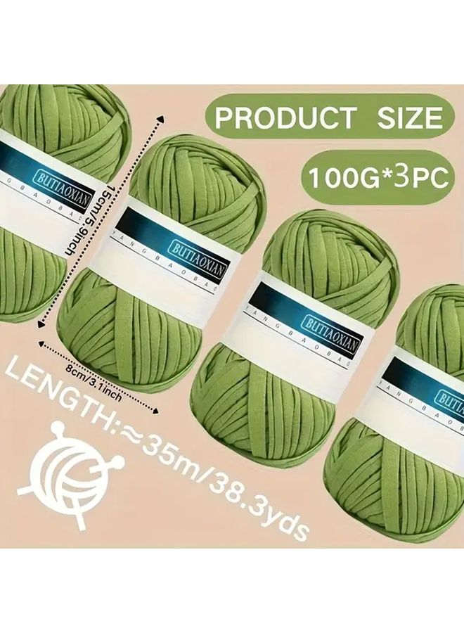 Light Blue Yarn 3Pcs 300g 2mm For Crochet Bags Cushions Storage Baskets DIY Crafts - Image 3