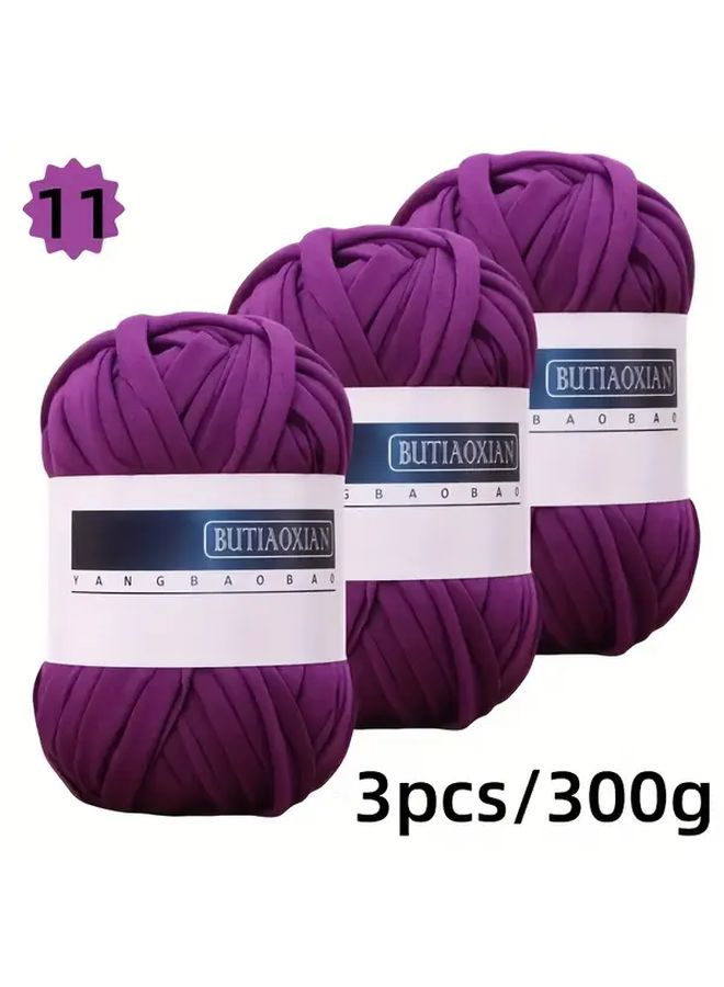 Light Blue Yarn 3Pcs 300g 2mm For Crochet Bags Cushions Storage Baskets DIY Crafts - Image 5