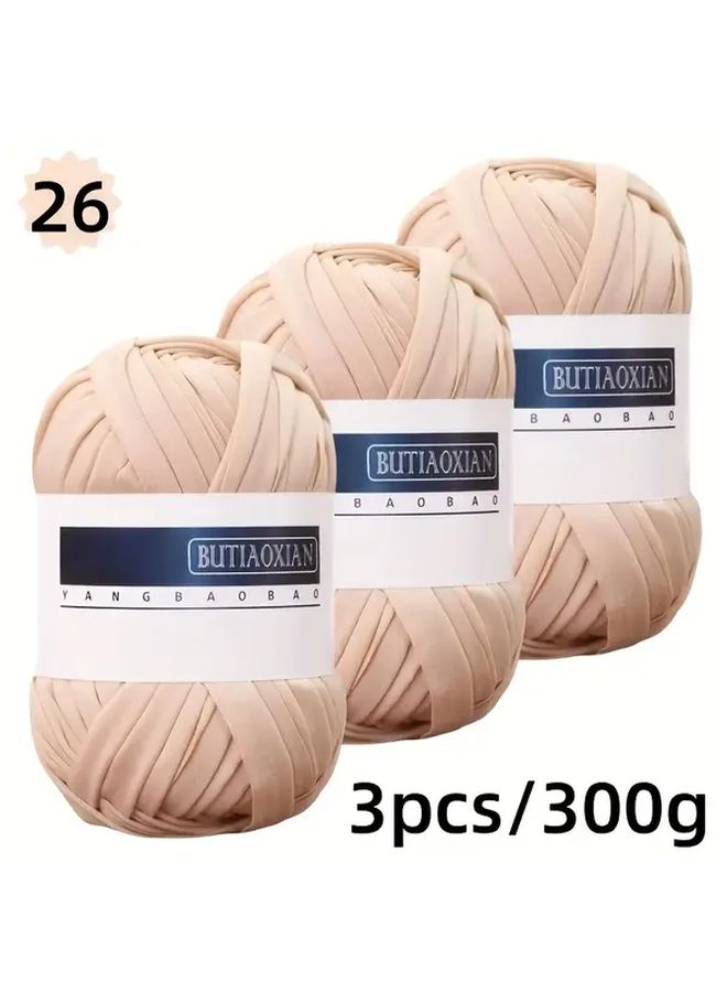 Light Blue Yarn 3Pcs 300g 2mm For Crochet Bags Cushions Storage Baskets DIY Crafts - Image 4