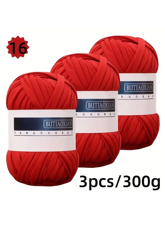 Light Blue Yarn 3Pcs 300g 2mm For Crochet Bags Cushions Storage Baskets DIY Crafts - Image 2