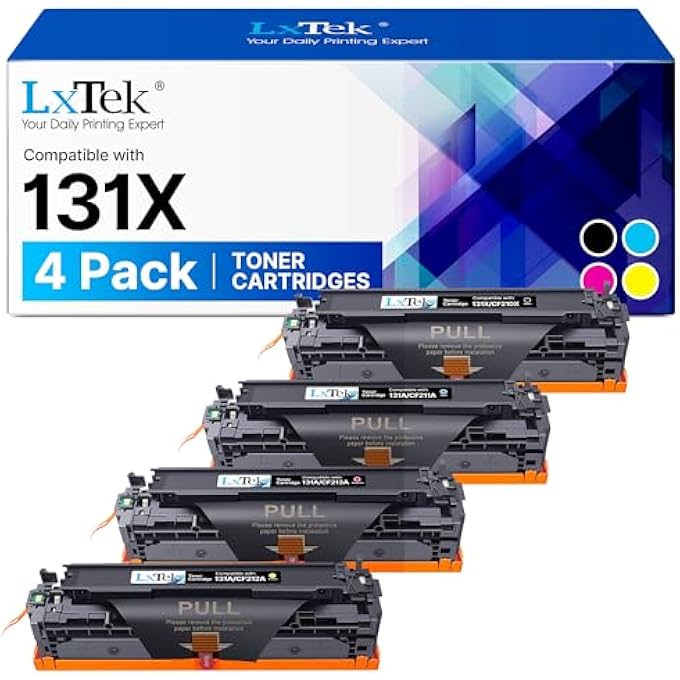 131X 131A TONER COMPATIBLE WITH HP CF210X CF211X CF212X CF213X TONER FOR HP LASERJET 200 COLOR MFP M276NW TONER FOR HP M276N M251N M251NW M276 M251 PRINTER (PACK OF 4, BLACK, CYAN, YELLOW, - Image 2