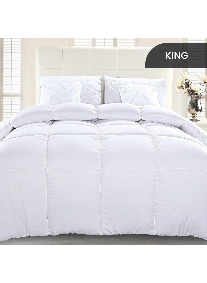 Utopia Bedding Comforter Duvet Insert - Quilted Comforter with Corner Tabs - Box Stitched Down Alternative Comforter (King, White) - Image 2