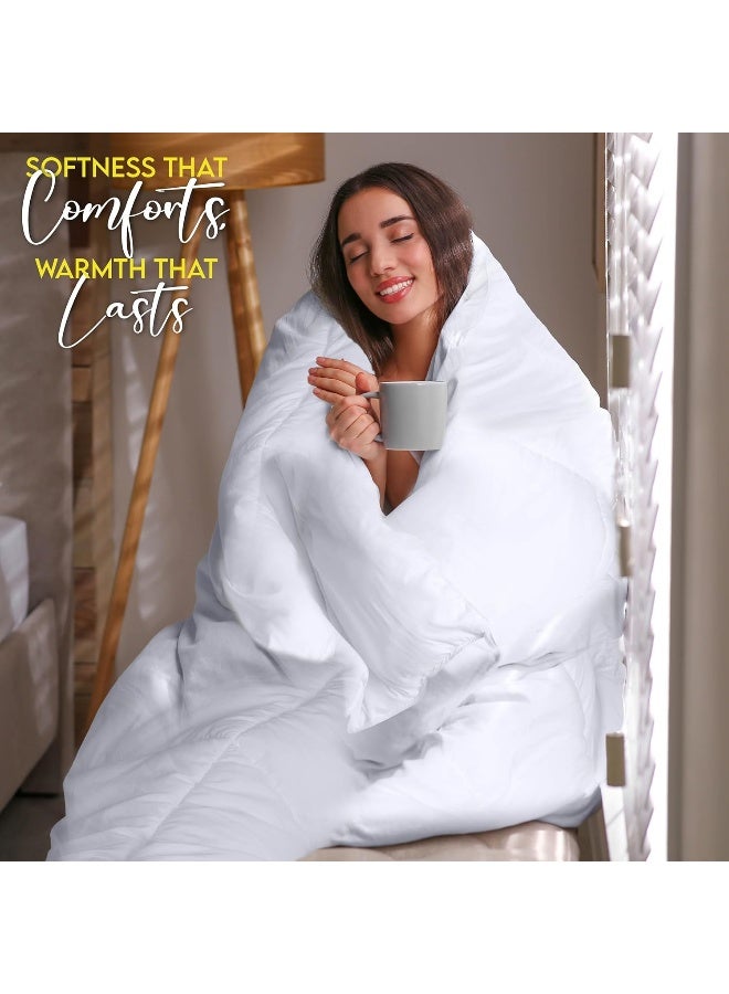 Utopia Bedding Comforter Duvet Insert - Quilted Comforter with Corner Tabs - Box Stitched Down Alternative Comforter (King, White) - Image 4