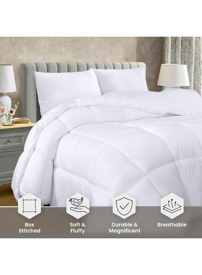 Utopia Bedding Comforter Duvet Insert - Quilted Comforter with Corner Tabs - Box Stitched Down Alternative Comforter (King, White) - Image 3