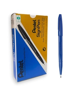 Pentel Pentel Sign Pen 1.0mm Line Dye Based Ink Original Fiber Tipped Pen, S520-E x-large / Blue Pack of 12  - Image 2