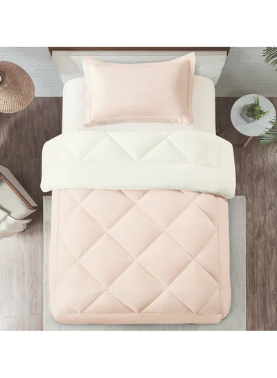 Donetella Bedding Comforter Set, Single Size 170x230 cm - 2-Pcs Solid Quilted Bed Set, Microfiber Fabric - 1 Comforter and 1 Pillow Sham