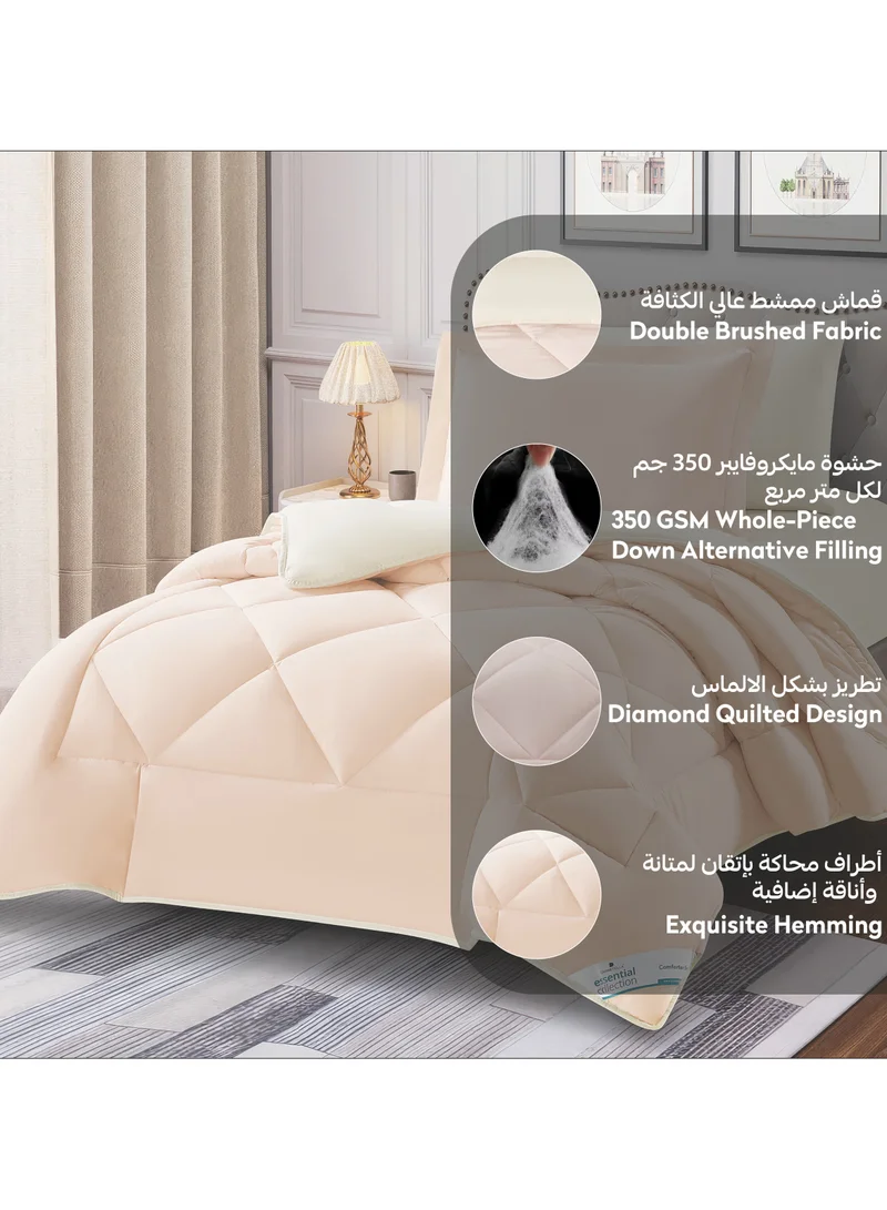 Donetella Bedding Comforter Set, Single Size 170x230 cm - 2-Pcs Solid Quilted Bed Set, Microfiber Fabric - 1 Comforter and 1 Pillow Sham