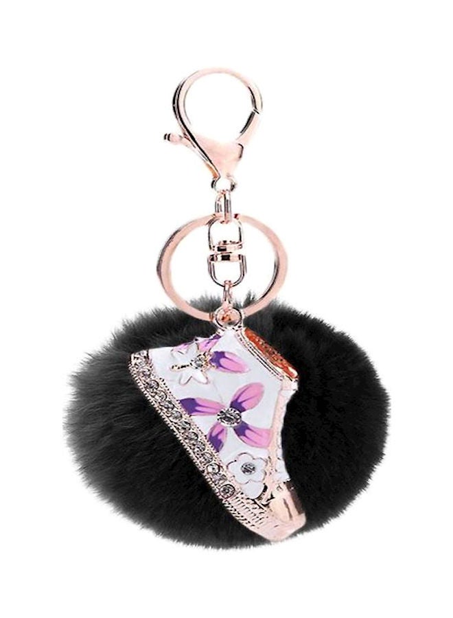 NIBEMINENT Rabbit Fur Ball Alloy Shoe Key Chain